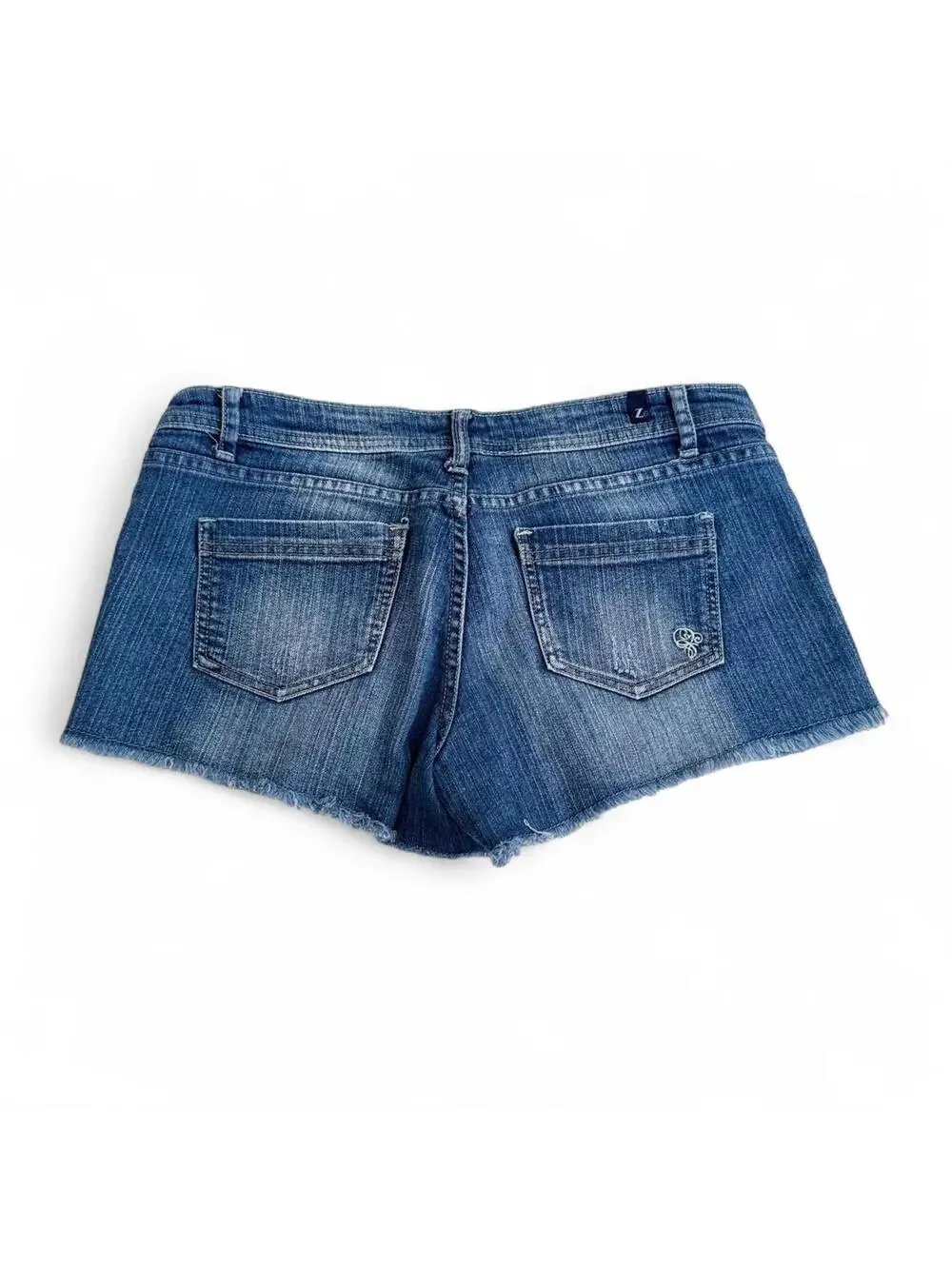 Vintage Z2 Micro Mini Shorts Dark Wash Boho Low Rise Raw Hem
